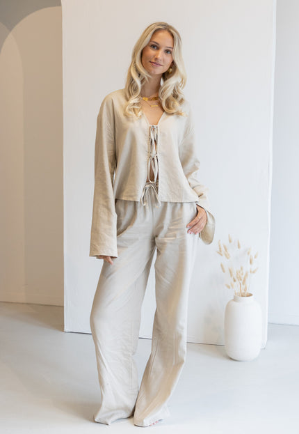 Famous Online Store Linnen broek Lua beige