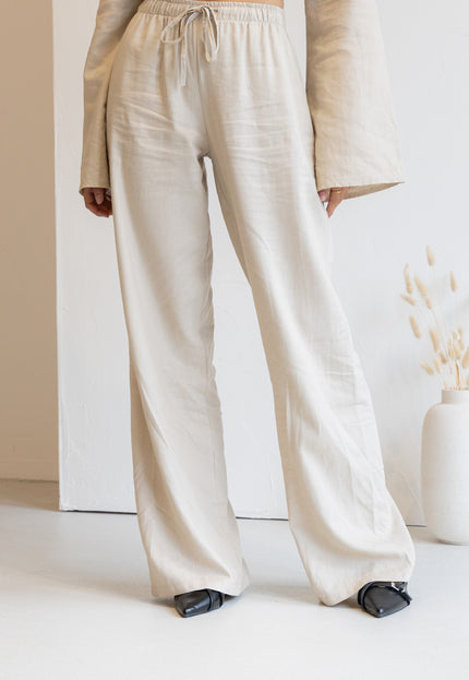 Famous Online Store Linnen broek Lua beige