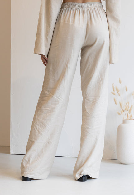 Famous Online Store Linnen broek Lua beige