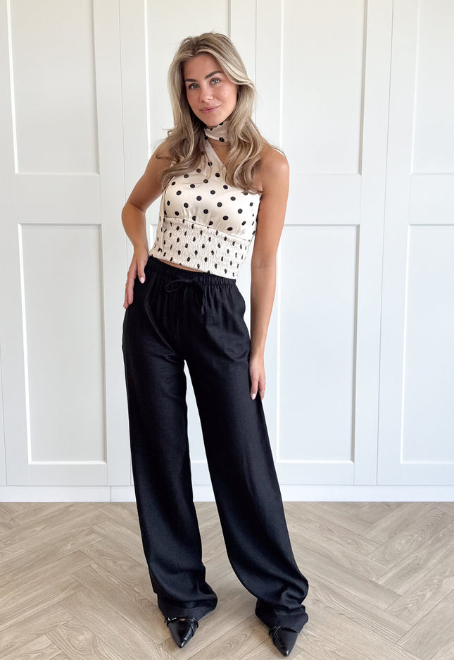 Famous Online Store Linnen broek Maya zwart