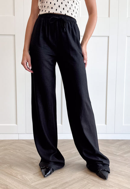 Famous Online Store Linnen broek Maya zwart