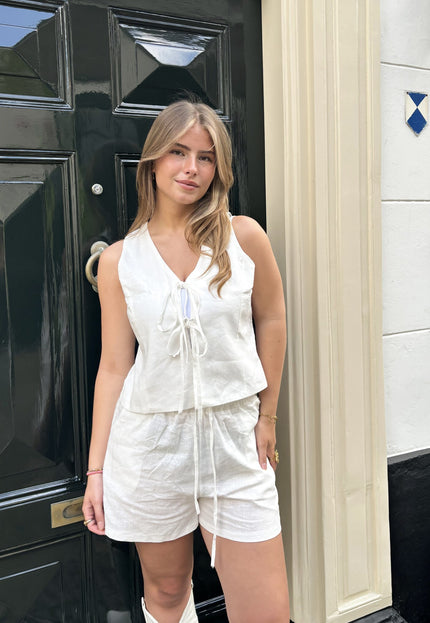 Famous Online Store Linnen short Myla wit