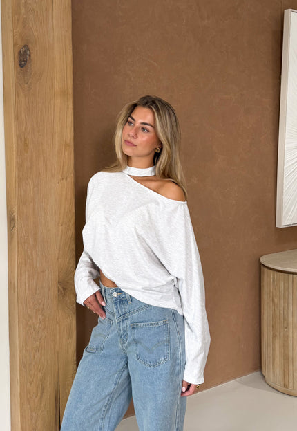 Famous Online Store Long sleeve top Camilla lichtgrijs