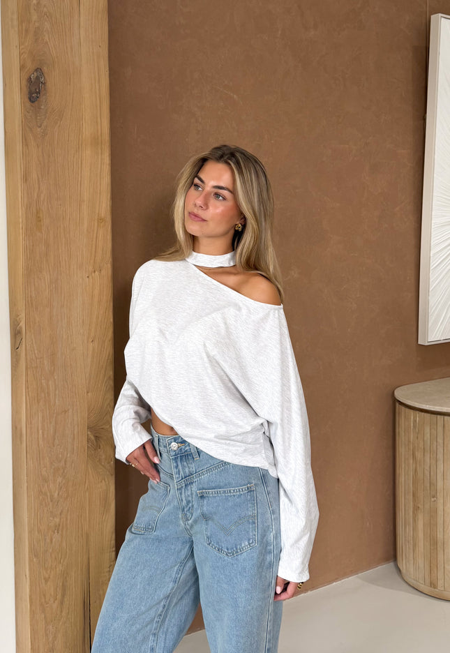 Famous Online Store Long sleeve top Camilla lichtgrijs