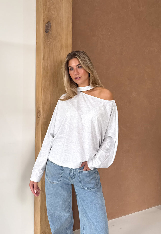 Famous Online Store Long sleeve top Camilla lichtgrijs