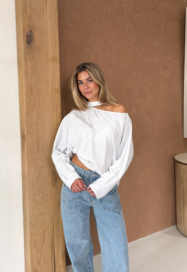 Famous Online Store Long sleeve top Camilla lichtgrijs