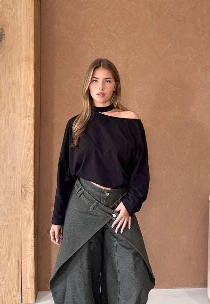 Famous Online Store Long sleeve top Camilla zwart