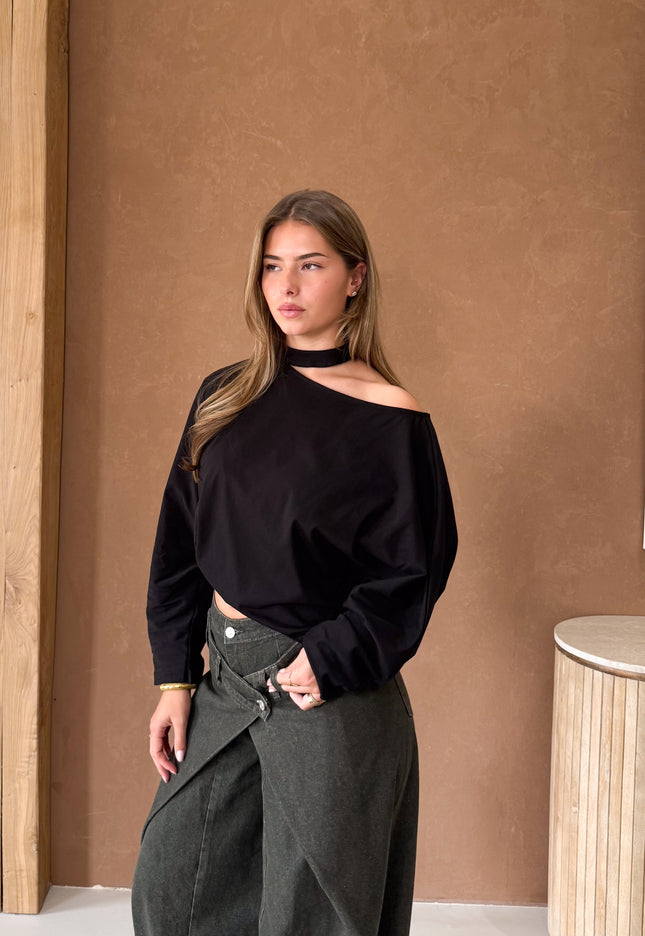 Famous Online Store Long sleeve top Camilla zwart