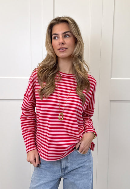 Famous Online Store Longsleeve Sophie roze/rood