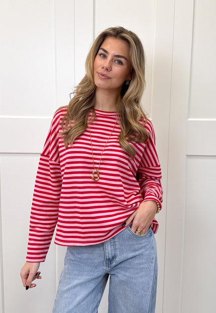 Famous Online Store Longsleeve Sophie roze/rood