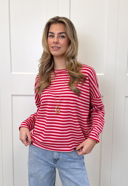 Famous Online Store Longsleeve Sophie roze/rood