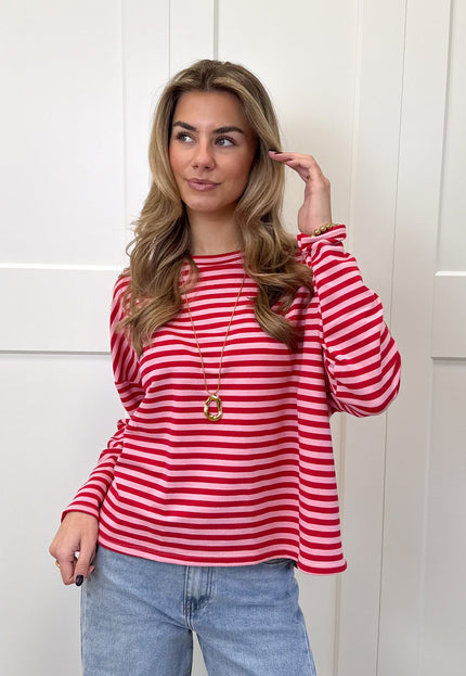 Famous Online Store Longsleeve Sophie roze/rood
