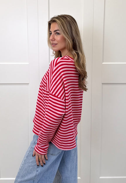 Famous Online Store Longsleeve Sophie roze/rood