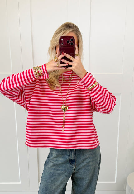 Famous Online Store Longsleeve Sophie roze/rood
