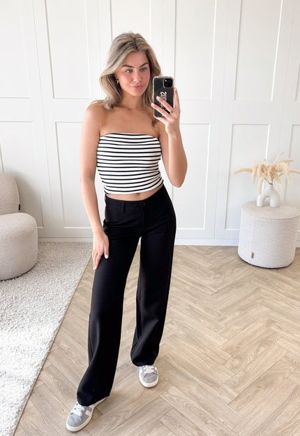 Famous Online Store Low waist pantalon Anouk zwart