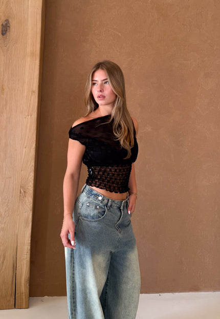 Famous Online Store Marie top polkadots zwart