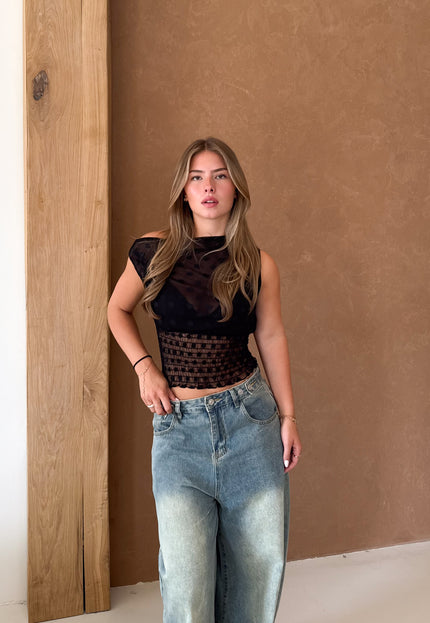 Famous Online Store Marie top polkadots zwart