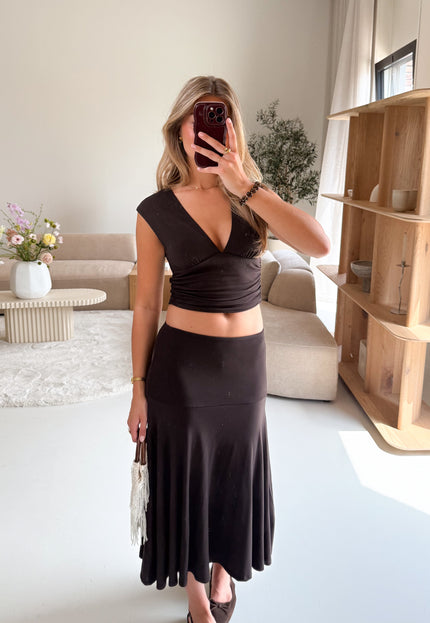 Famous Online Store Midi rok Elara bruin