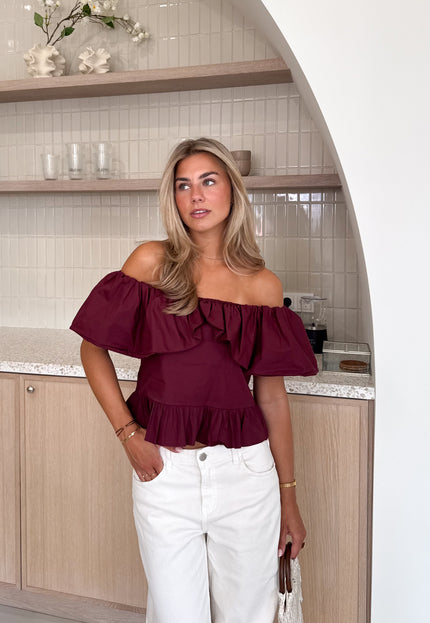 Famous Online Store Off shoulder Amy bordeaux