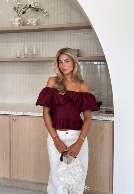 Famous Online Store Off shoulder Amy bordeaux