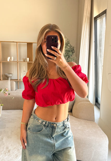 Famous Online Store Off shoulder Kiara top rood