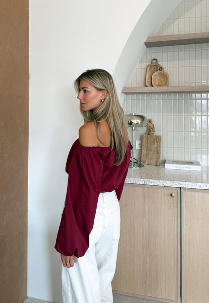 Famous Online Store Off shoulder Lena top bordeaux