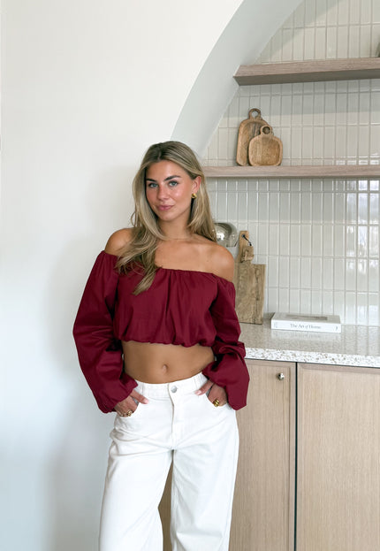 Famous Online Store Off shoulder Lena top bordeaux