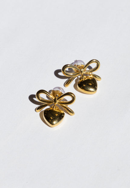 Famous Online Store Oorbel Bow Love goud