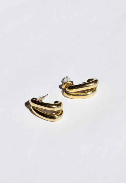 Famous Online Store Oorbel Double Golden Hoop