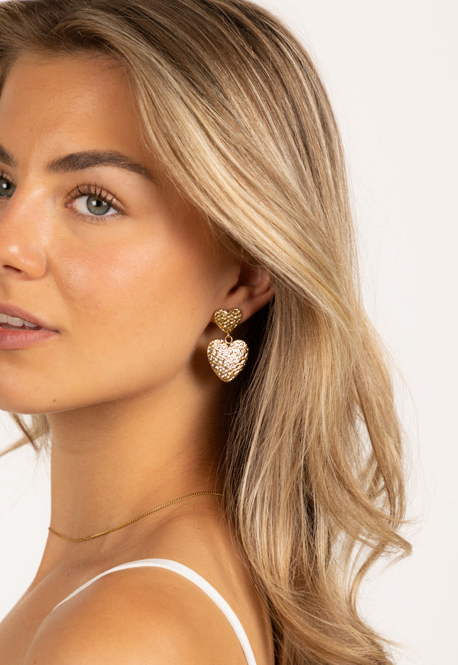 Famous Online Store Oorbel Heartdrop goud