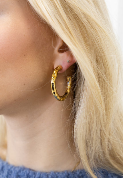 Famous Online Store Oorbel Texture Hoop goud