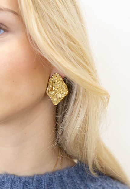 Famous Online Store Oorbel textured gold