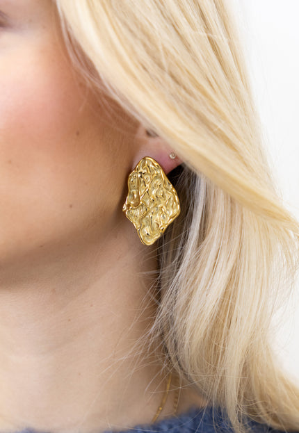 Famous Online Store Oorbel textured gold