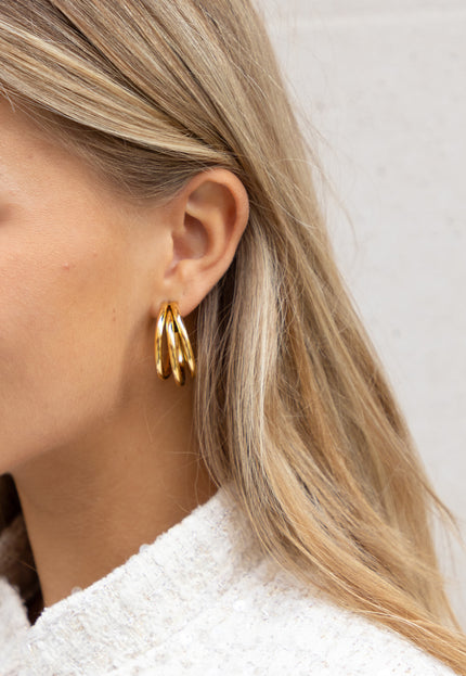 Famous Online Store Oorbel Triple Hoop Goud