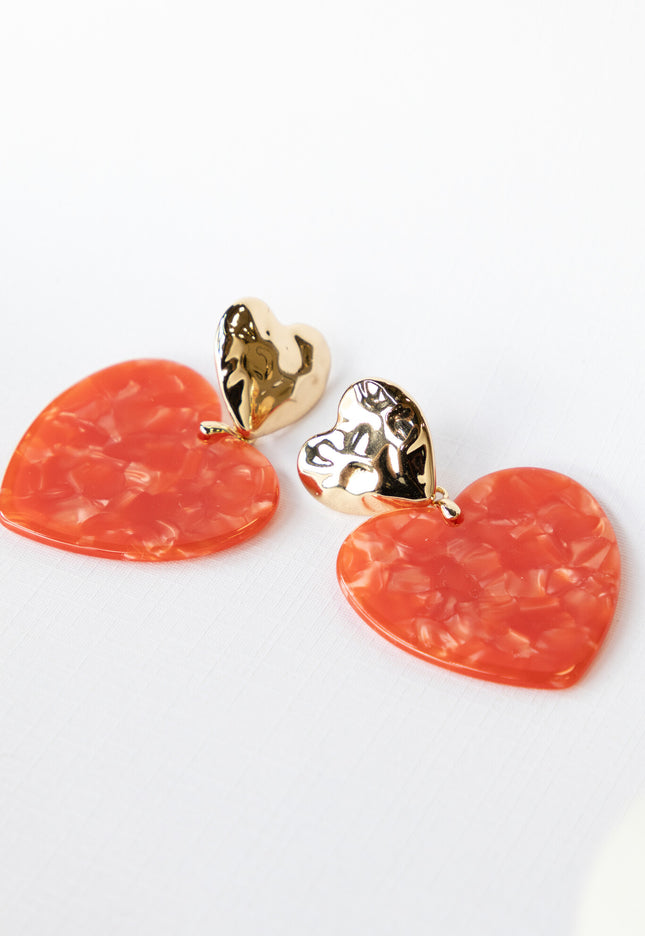 Famous Online Store Oorbellen hart van oranje