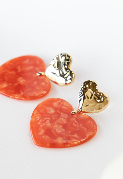 Famous Online Store Oorbellen hart van oranje