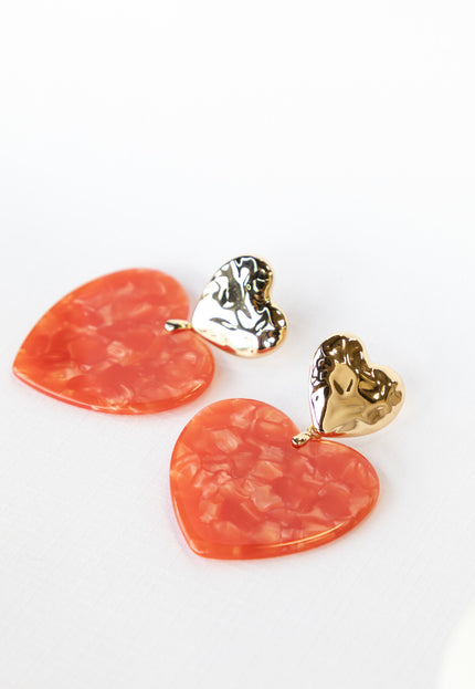 Famous Online Store Oorbellen hart van oranje