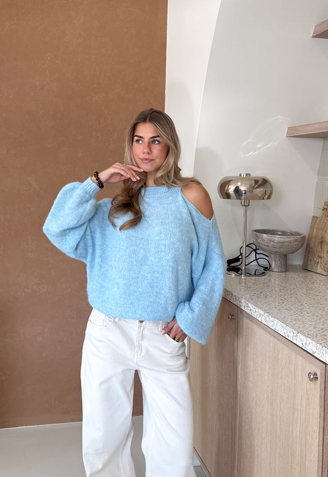 Famous Online Store Open shoulder trui Lucy blauw
