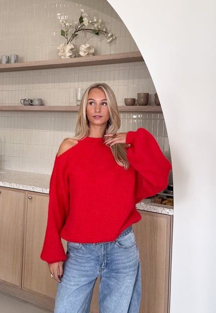 Famous Online Store Open shoulder trui Lucy rood