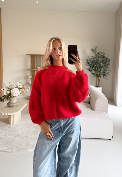 Famous Online Store Open shoulder trui Lucy rood