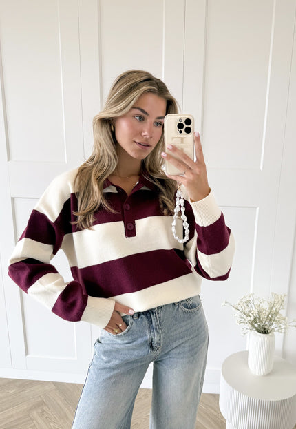 Famous Online Store Oversized polo sweater bordeaux