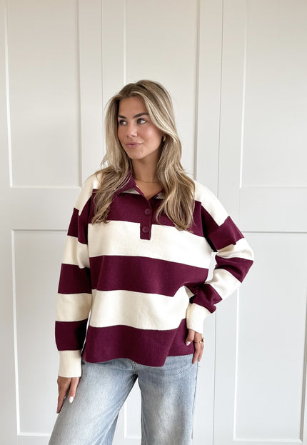 Famous Online Store Oversized polo sweater bordeaux