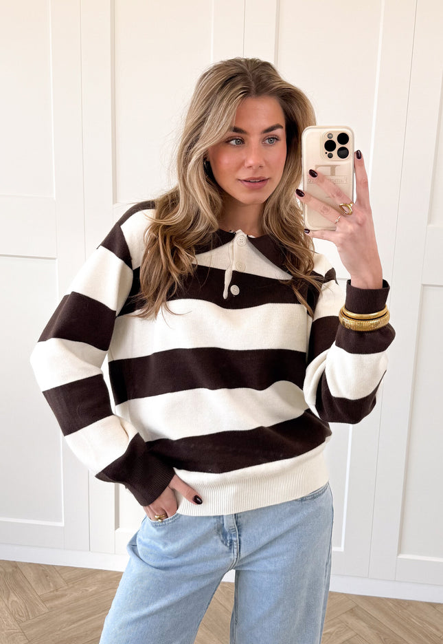 Famous Online Store Oversized polo sweater bruin