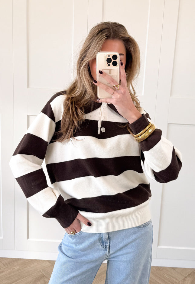 Famous Online Store Oversized polo sweater bruin