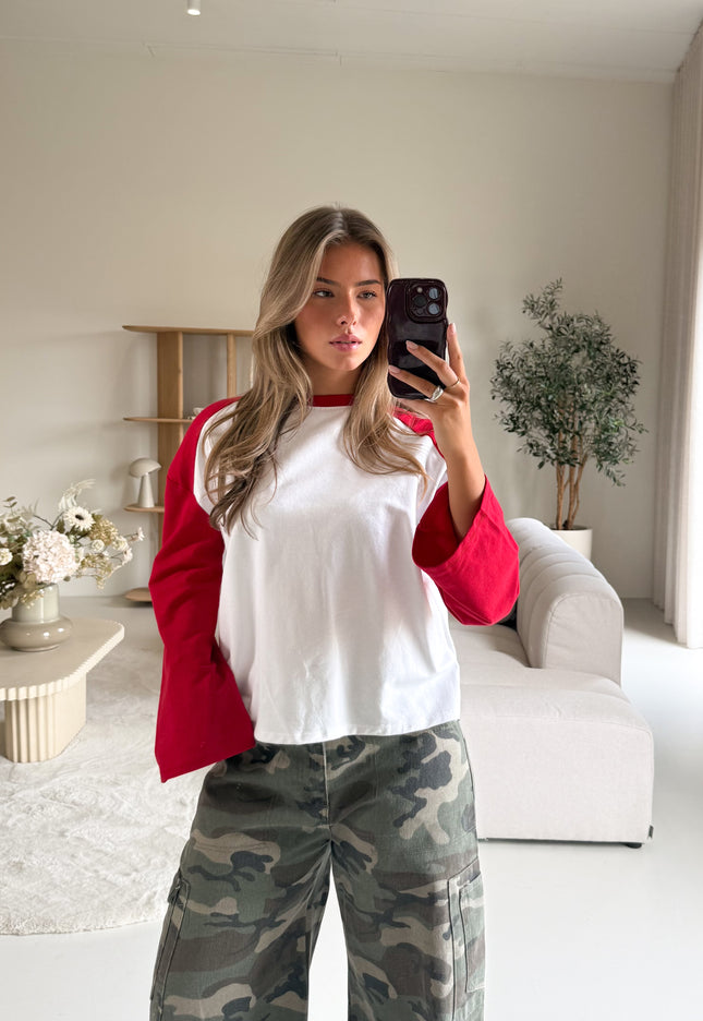 Famous Online Store Oversized T-shirt rode mouwen