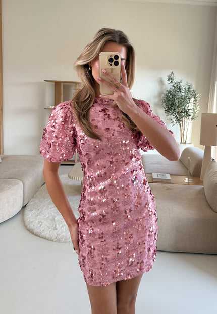 Famous Online Store Pailletten jurk Romance roze