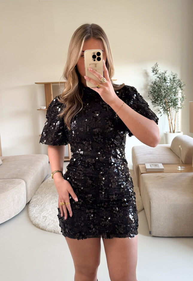 Famous Online Store Pailletten jurk Romance zwart
