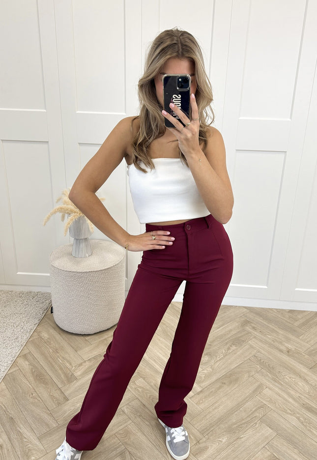 Famous Online Store Pantalon Esther bordeauxrood