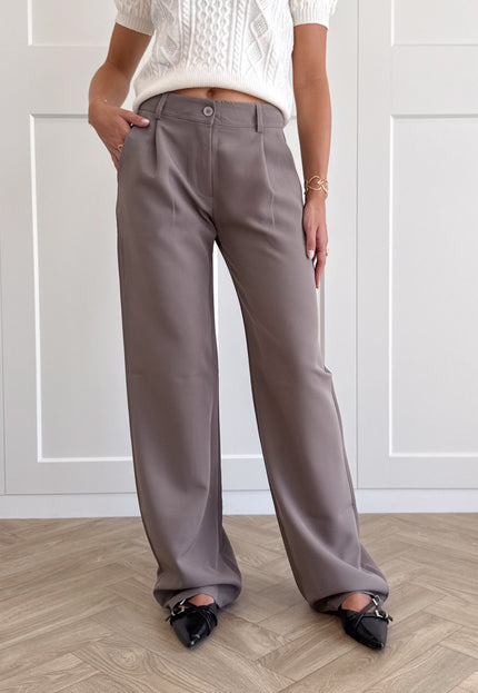 Famous Online Store Pantalon low waist Steff donker taupe
