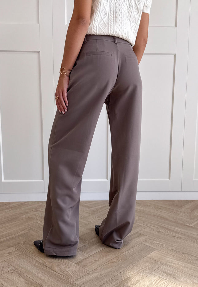 Famous Online Store Pantalon low waist Steff donker taupe